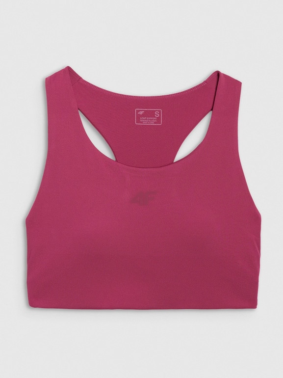 Damski biustonosz treningowy 4F 4FWAW25USBAF225 - czerwony