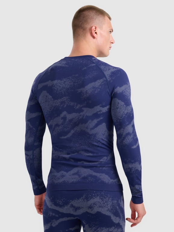 Męska bielizna termoaktywna (góra) 4F 4FWAW25USEAM227 - granatowa