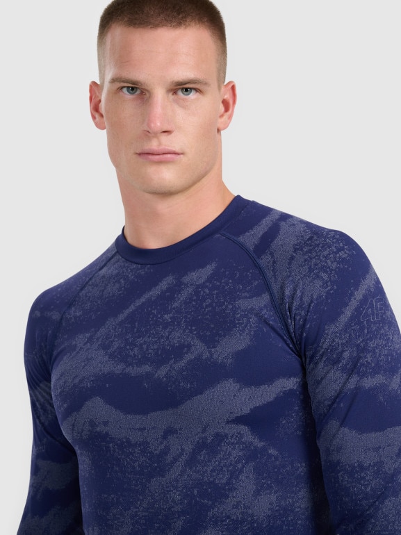 Męska bielizna termoaktywna (góra) 4F 4FWAW25USEAM227 - granatowa