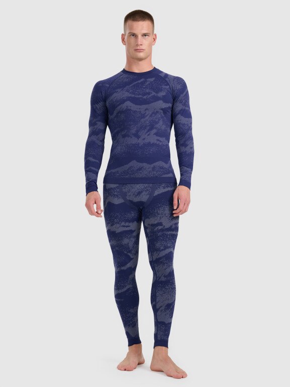 Męska bielizna termoaktywna (góra) 4F 4FWAW25USEAM227 - granatowa