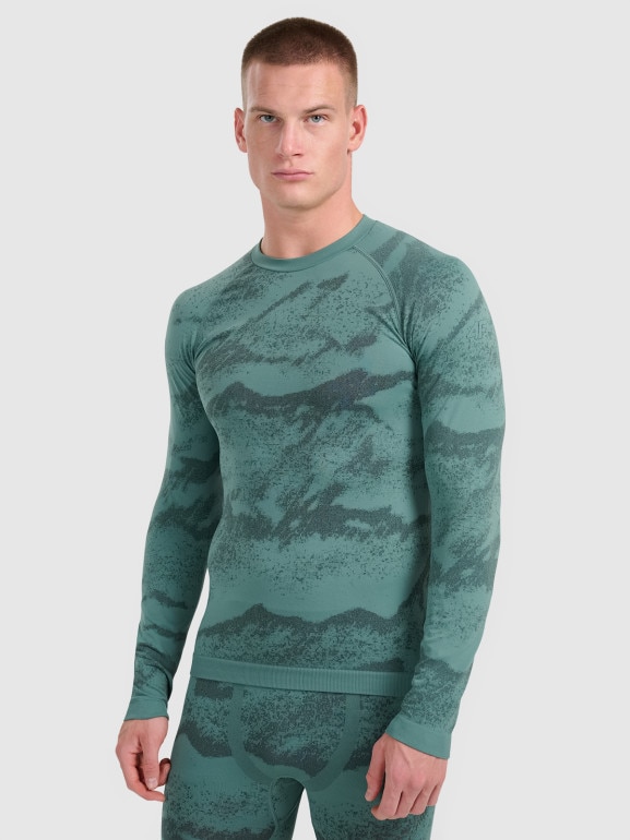 Męska bielizna termoaktywna (góra) 4F 4FWAW25USEAM227 - zielona