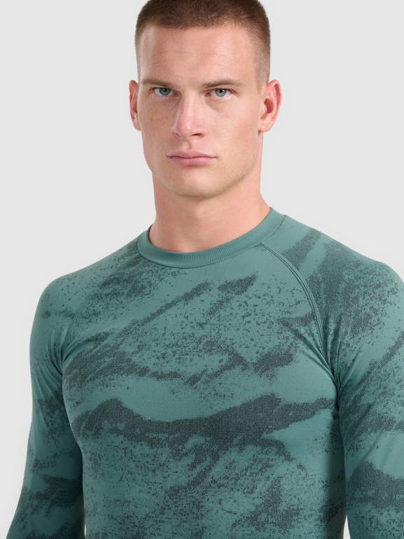 Męska bielizna termoaktywna (góra) 4F 4FWAW25USEAM227 - zielona