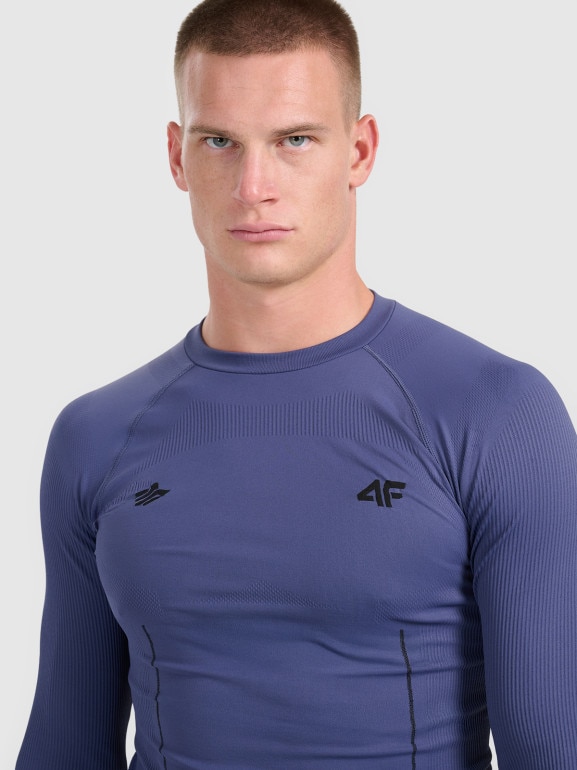 Męska bielizna termoaktywna (góra) 4F 4FWAW25USEAM233 - granatowa