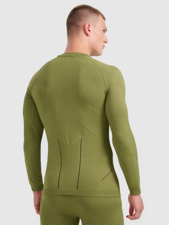 Męska bielizna termoaktywna (góra) 4F 4FWAW25USEAM233 - khaki