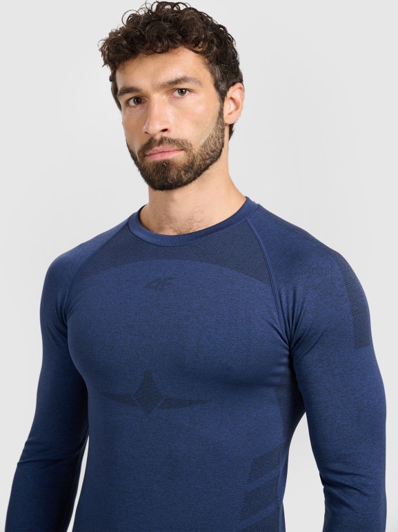Męska bielizna termoaktywna (góra) 4F 4FWAW25USEAM237 - granatowa