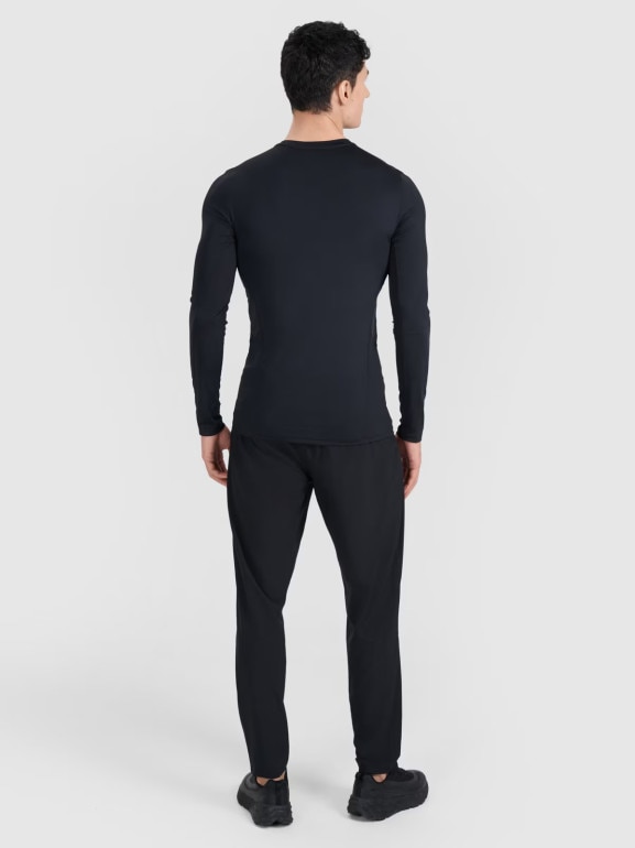 Męski longsleeve treningowy 4F 4FWMM00TFLOM507 - czarny