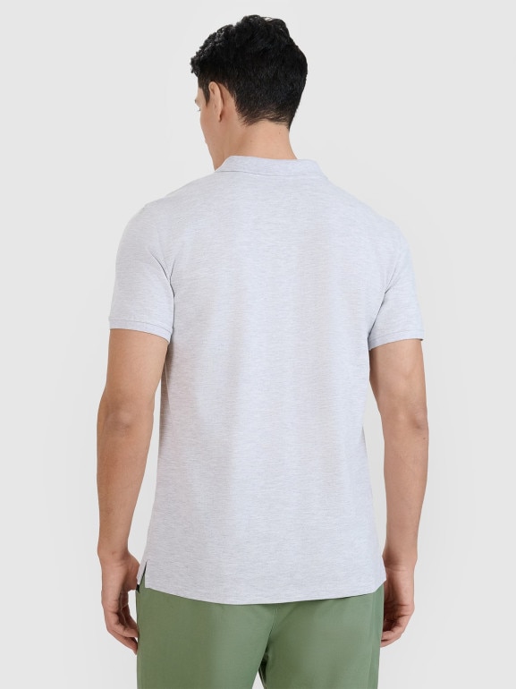 Męska koszulka polo 4F 4FWMM00TPTSM366 - szara