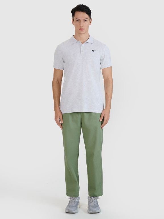 Męska koszulka polo 4F 4FWMM00TPTSM366 - szara