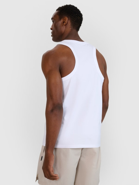 Męski top regular 4F 4FWMM00TSLEM126 - biały