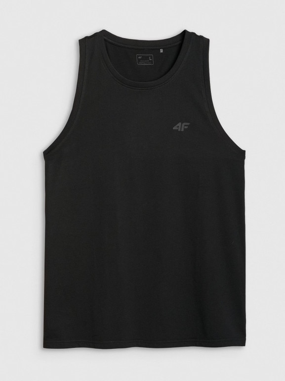 Męski top regular 4F 4FWMM00TSLEM126 - czarny