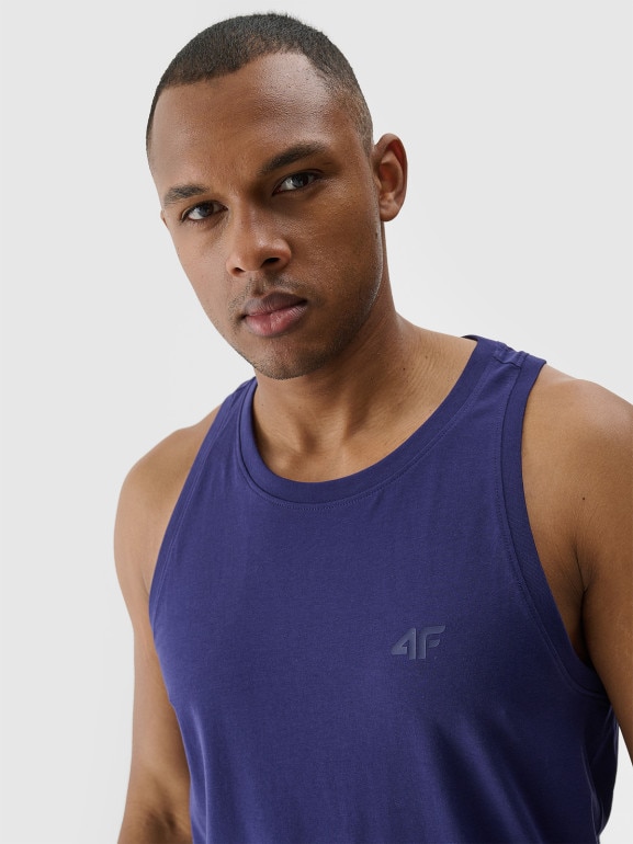 Męski top regular 4F 4FWMM00TSLEM126 - granatowy
