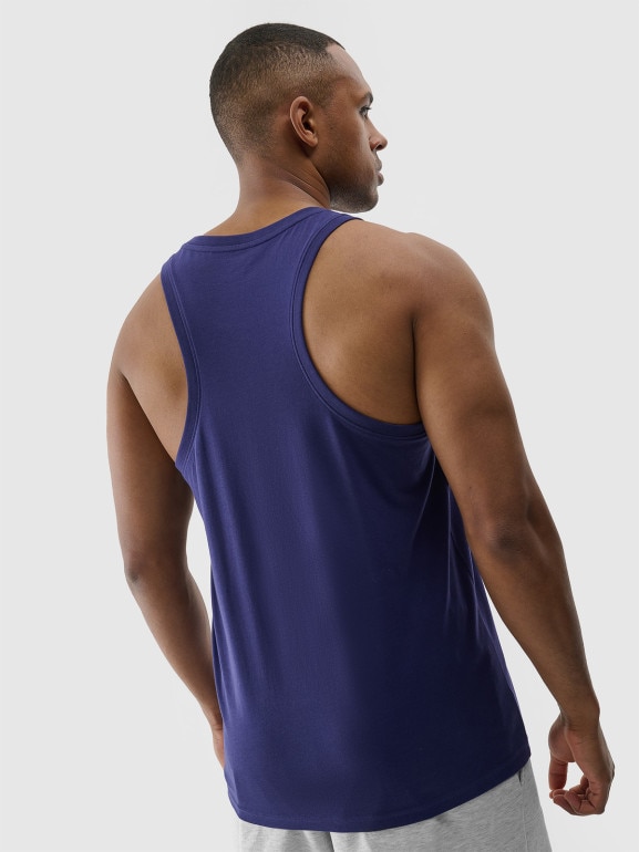 Męski top regular 4F 4FWMM00TSLEM126 - granatowy