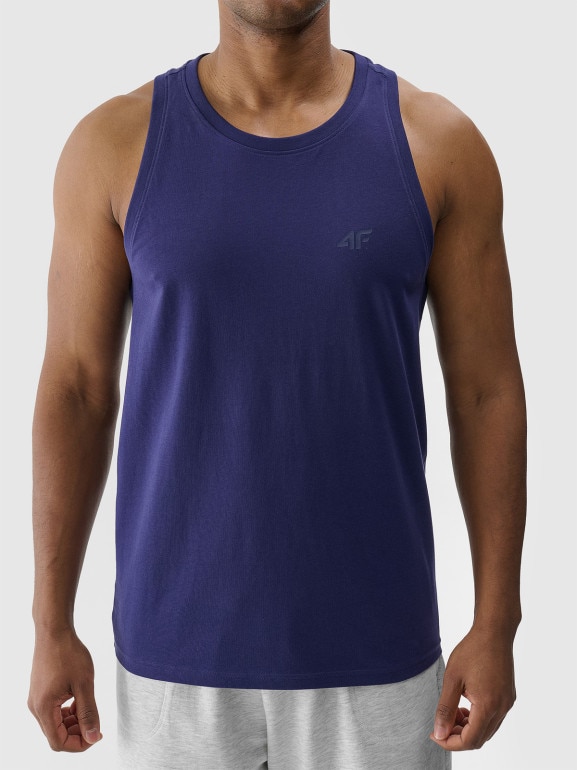 Męski top regular 4F 4FWMM00TSLEM126 - granatowy