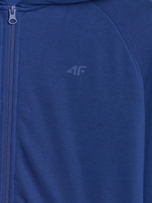 Damska bluza dresowa rozpinana z kapturem 4F 4FWMM00TSWSF1763 - granatowa