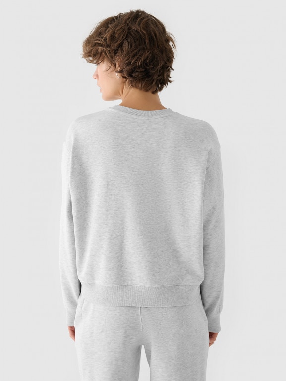 Damska bluza dresowa nierozpinana bez kaptura 4F 4FWMM00TSWSF1765 - szara