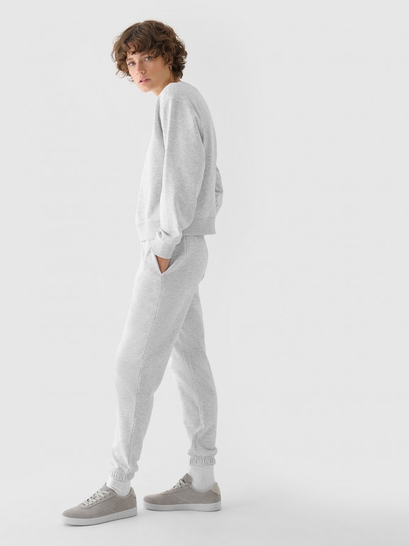 Damska bluza dresowa nierozpinana bez kaptura 4F 4FWMM00TSWSF1765 - szara