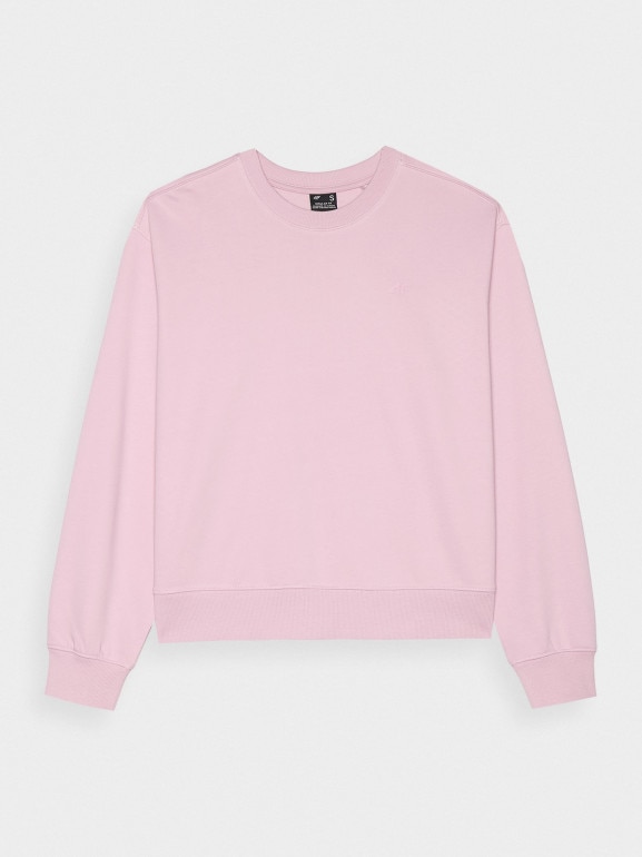 Damska bluza dresowa nierozpinana bez kaptura 4F 4FWMM00TSWSF1765 - różowa