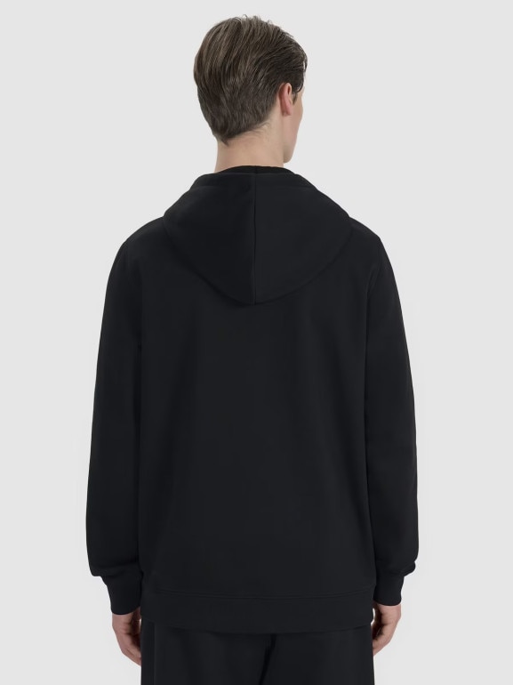 Męska bluza dresowa nierozpinana z kapturem 4F 4FWMM00TSWSM1766 - czarna