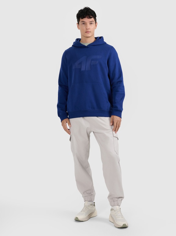 Męska bluza nierozpinana z kapturem 4F 4FWMM00TSWSM1766 - granatowa