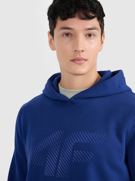 Męska bluza nierozpinana z kapturem 4F 4FWMM00TSWSM1766 - granatowa