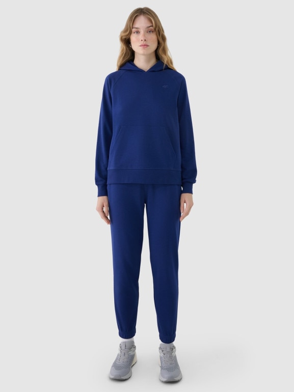 Damskie spodnie dresowe joggery 4F 4FWMM00TTROF1138 - granatowe
