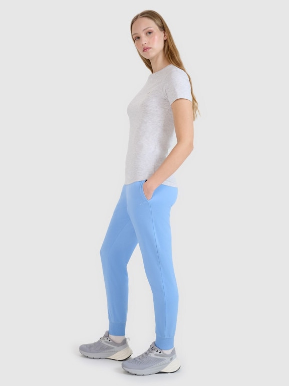 Damskie spodnie dresowe joggery 4F 4FWMM00TTROF1386 - niebieskie