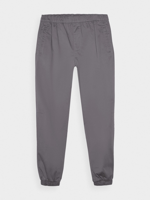 Męskie spodnie casual joggery 4F 4FWMM00TTROM0944 - szary