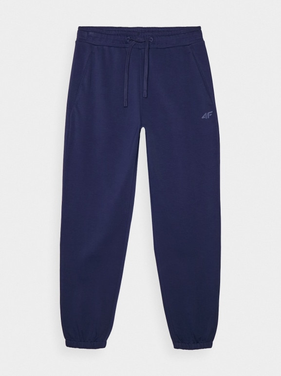Męskie spodnie dresowe joggery 4F 4FWMM00TTROM1139 - granatowe