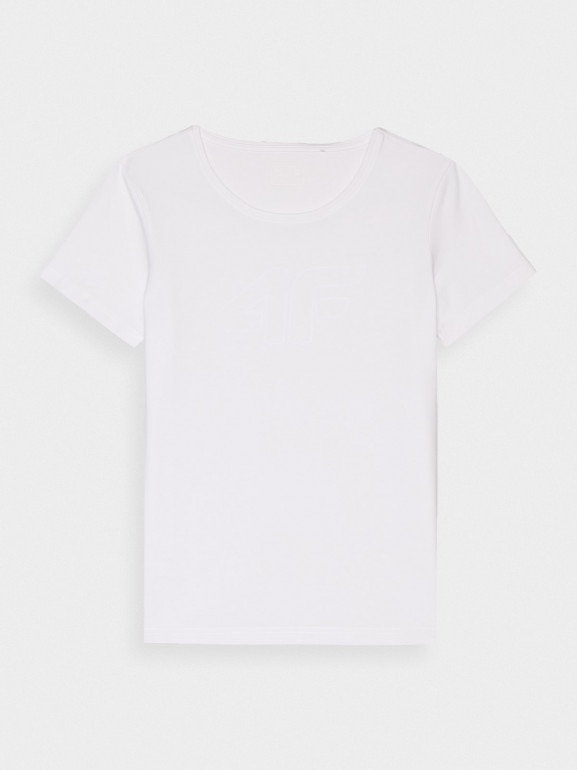 Damski t-shirt z nadrukiem 4F 4FWMM00TTSHF1846 - biały