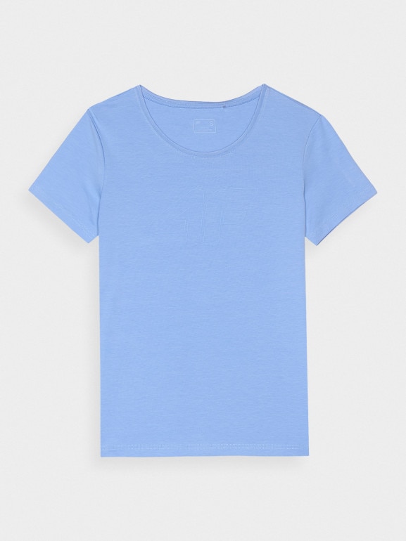 Damski t-shirt z nadrukiem 4F 4FWMM00TTSHF1846 - niebieski