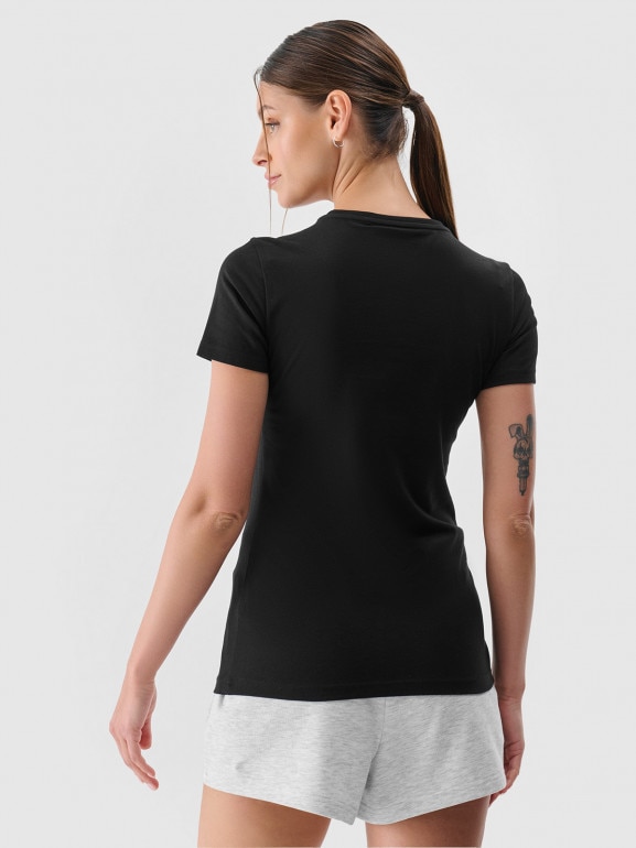 Damski t-shirt basic 4F 4FWMM00TTSHF2255 - czarny