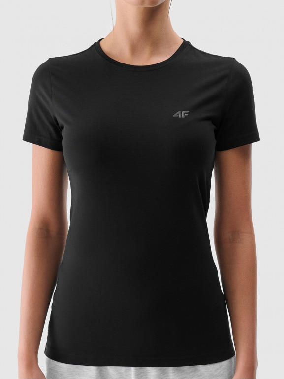 Damski t-shirt basic 4F 4FWMM00TTSHF2255 - czarny
