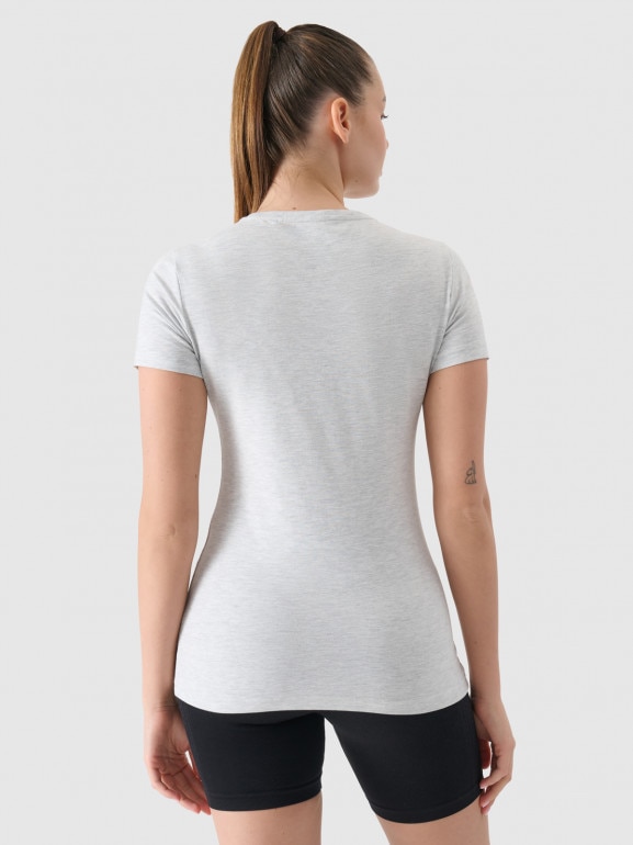 Damski t-shirt basic 4F 4FWMM00TTSHF2255 - szary