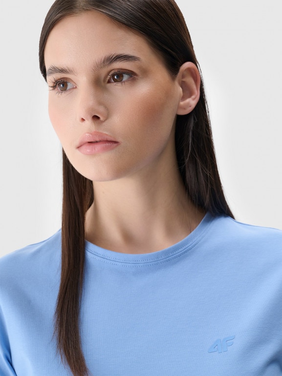 Damski t-shirt basic 4F 4FWMM00TTSHF2255 - niebieski