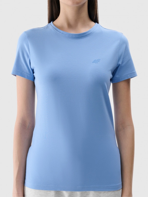 Damski t-shirt basic 4F 4FWMM00TTSHF2255 - niebieski