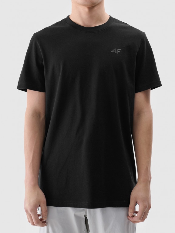 Męski t-shirt basic 4F 4FWMM00TTSHM2256 - czarny