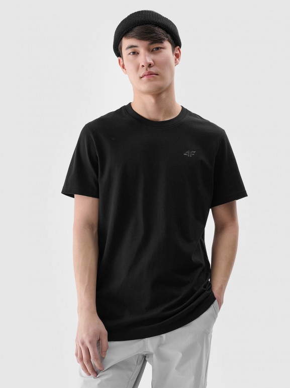 Męski t-shirt basic 4F 4FWMM00TTSHM2256 - czarny