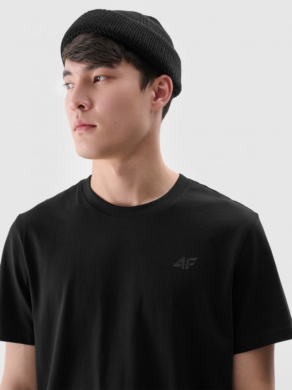 Męski t-shirt basic 4F 4FWMM00TTSHM2256 - czarny