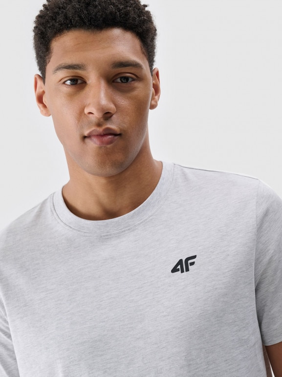 Męski t-shirt basic 4F 4FWMM00TTSHM2256 - szary
