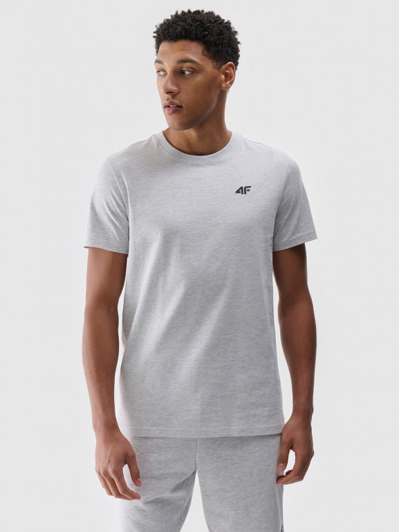 Męski t-shirt basic 4F 4FWMM00TTSHM2256 - szary