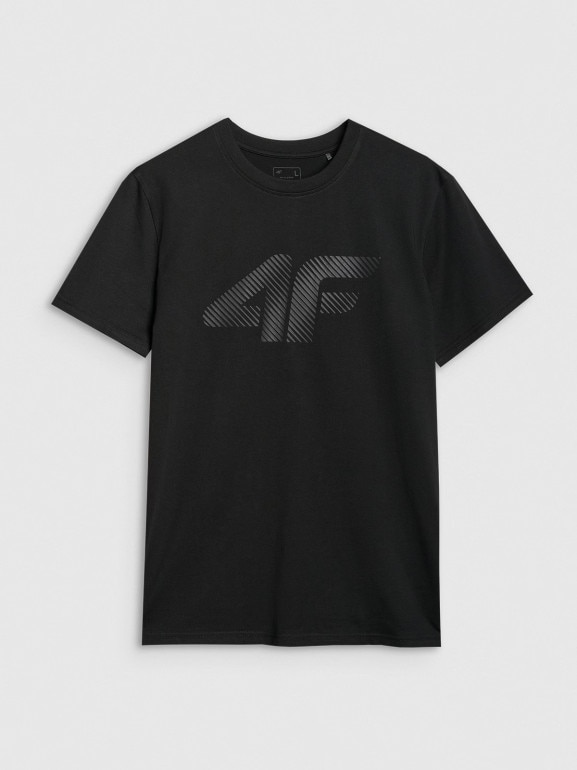 Męski t-shirt z nadrukiem 4F 4FWMM00TTSHM2257 - czarny