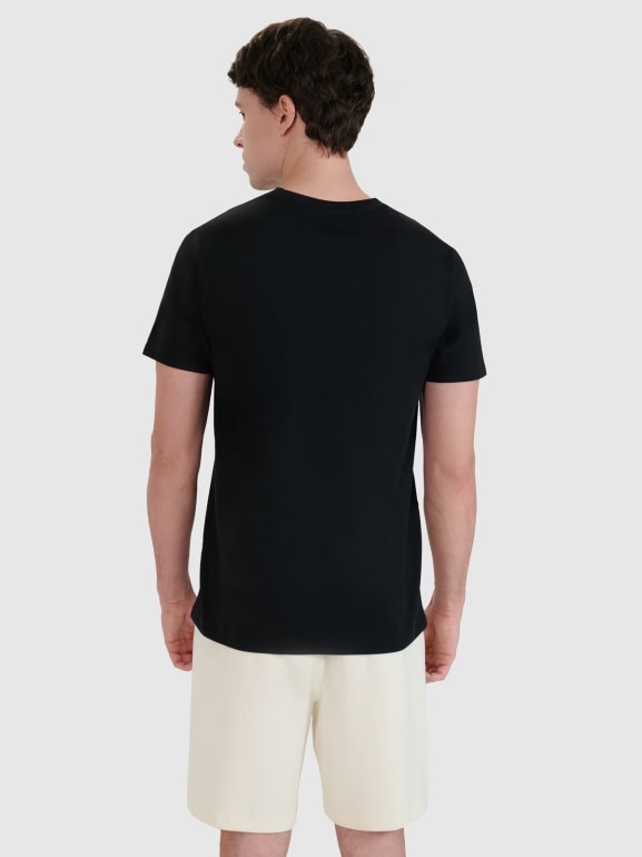 Męski t-shirt z nadrukiem 4F 4FWMM00TTSHM2257 - czarny