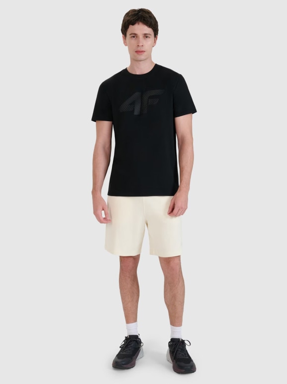 Męski t-shirt z nadrukiem 4F 4FWMM00TTSHM2257 - czarny