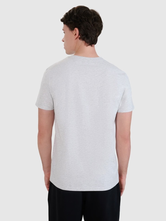 Męski t-shirt z nadrukiem 4F 4FWMM00TTSHM2257 - biały