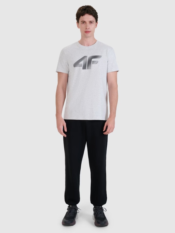Męski t-shirt z nadrukiem 4F 4FWMM00TTSHM2257 - biały
