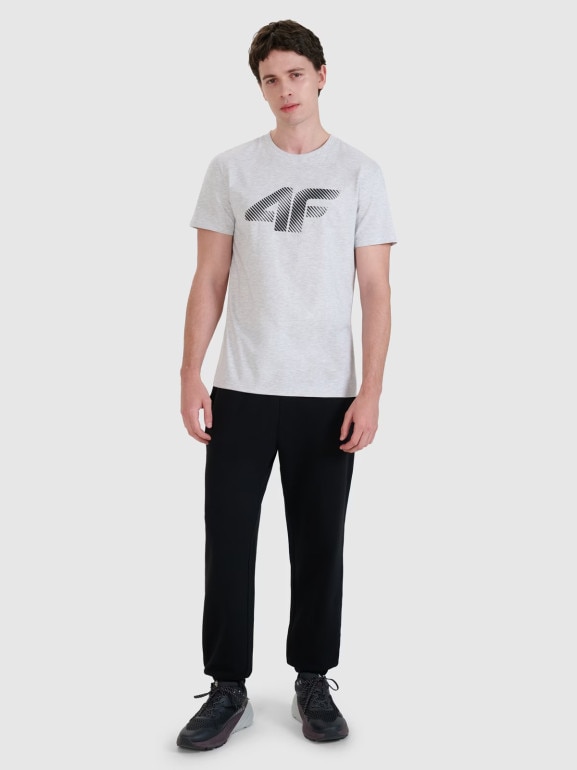 Męski t-shirt z nadrukiem 4F 4FWMM00TTSHM2257 - biały