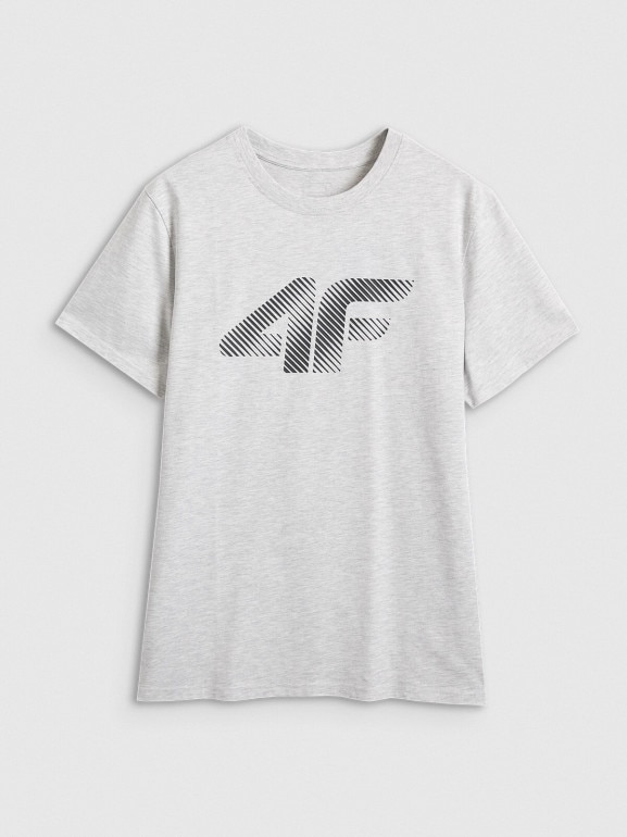 Męski t-shirt z nadrukiem 4F 4FWMM00TTSHM2257 - biały