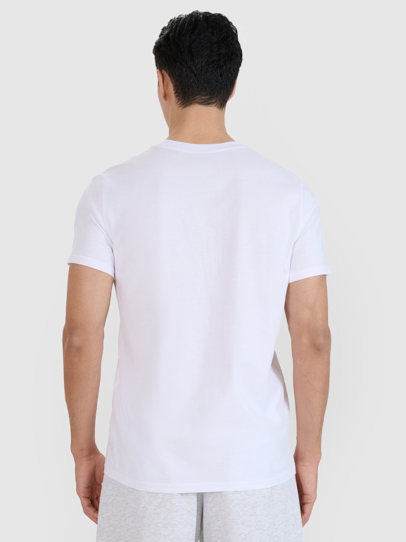 Męski t-shirt z nadrukiem 4F 4FWMM00TTSHM2658 - biały