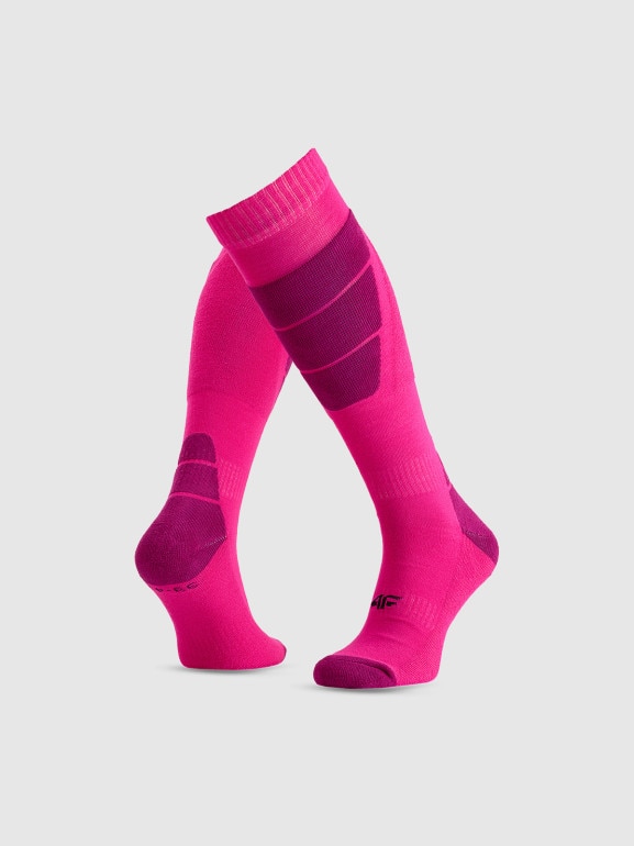 Damskie skarpety narciarskie 4F 4FWMM00UFSOF239 - różowe