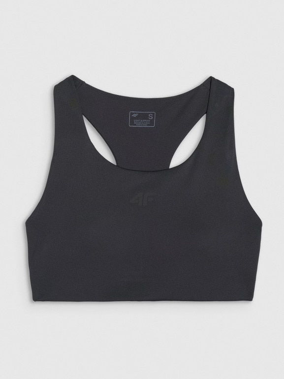 Damski biustonosz treningowy 4F 4FWMM00USBAF213 - czarny